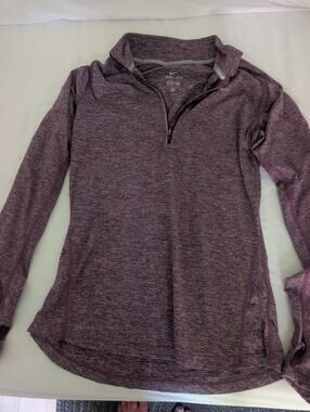 Nike Dri-FIT Women’s Small Purple 1/4 Zip Mock Neck Running Pullover Top